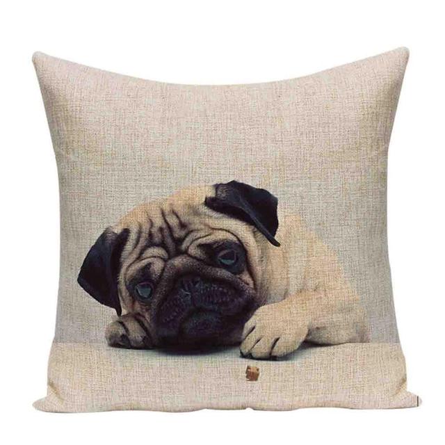 Sleepy pugs cushion cover