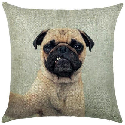 Cartoon cushion covers with pugs