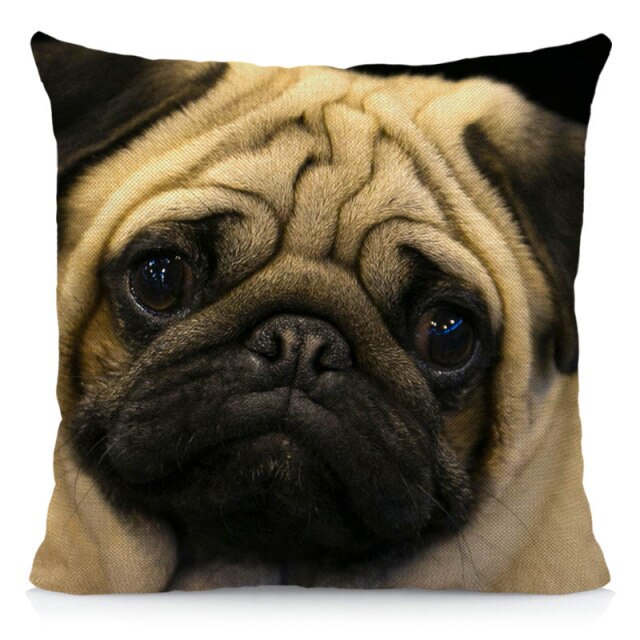 Happy pugs cushion cover